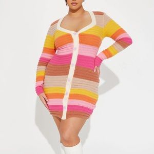 Striped Sweater Mini Dress- NEW